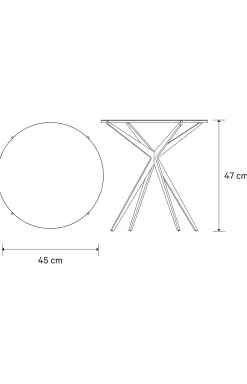 JOOP! CURVES side table with marble ceramic top, 45 x 47 cm in black