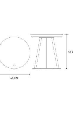JOOP! ROUND side table with smoked oak plate, 45 x 47 cm in white/anthracite