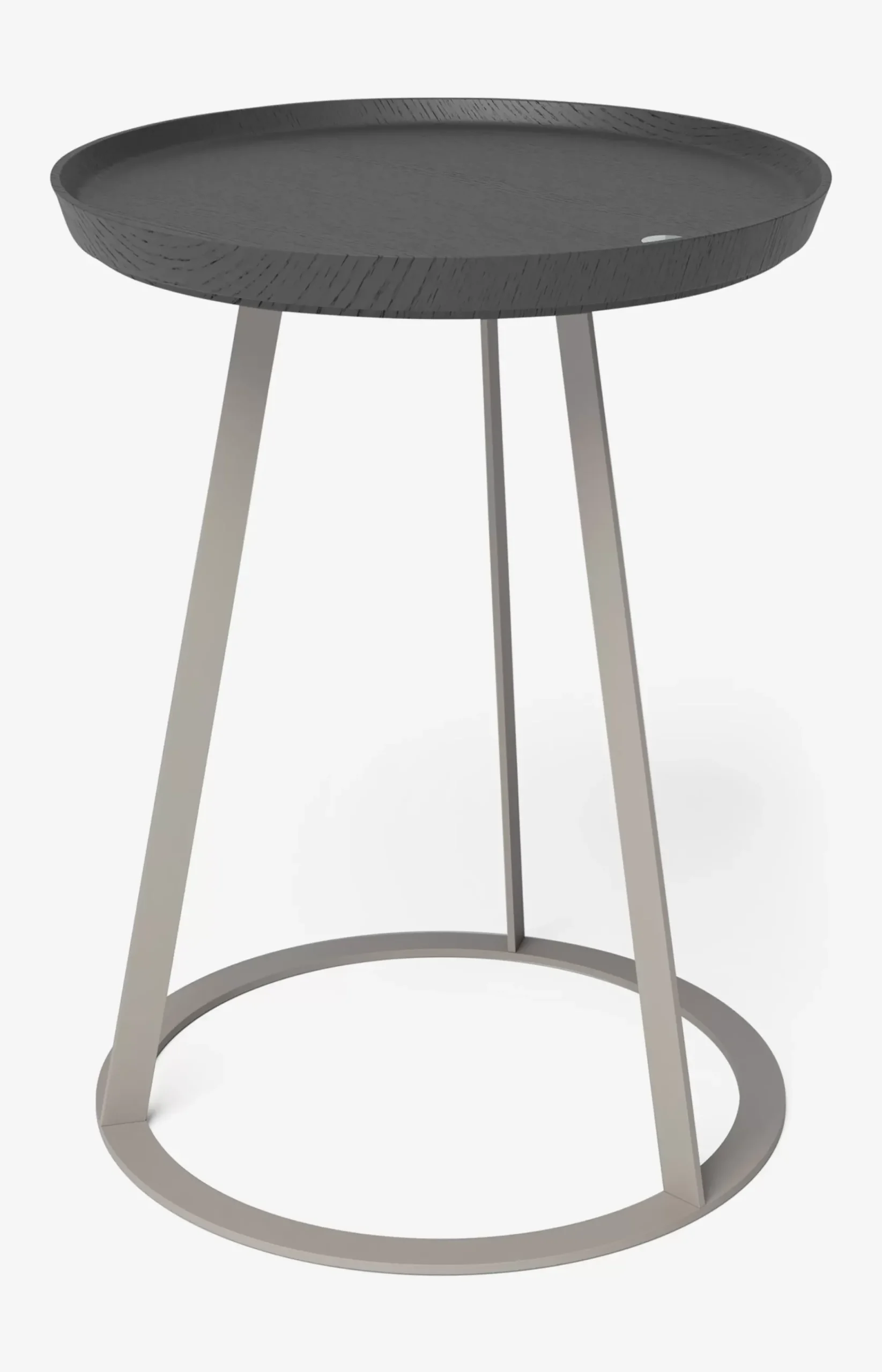 JOOP! ROUND side table with smoked oak plate, 45 x 52 cm in taupe/anthracite