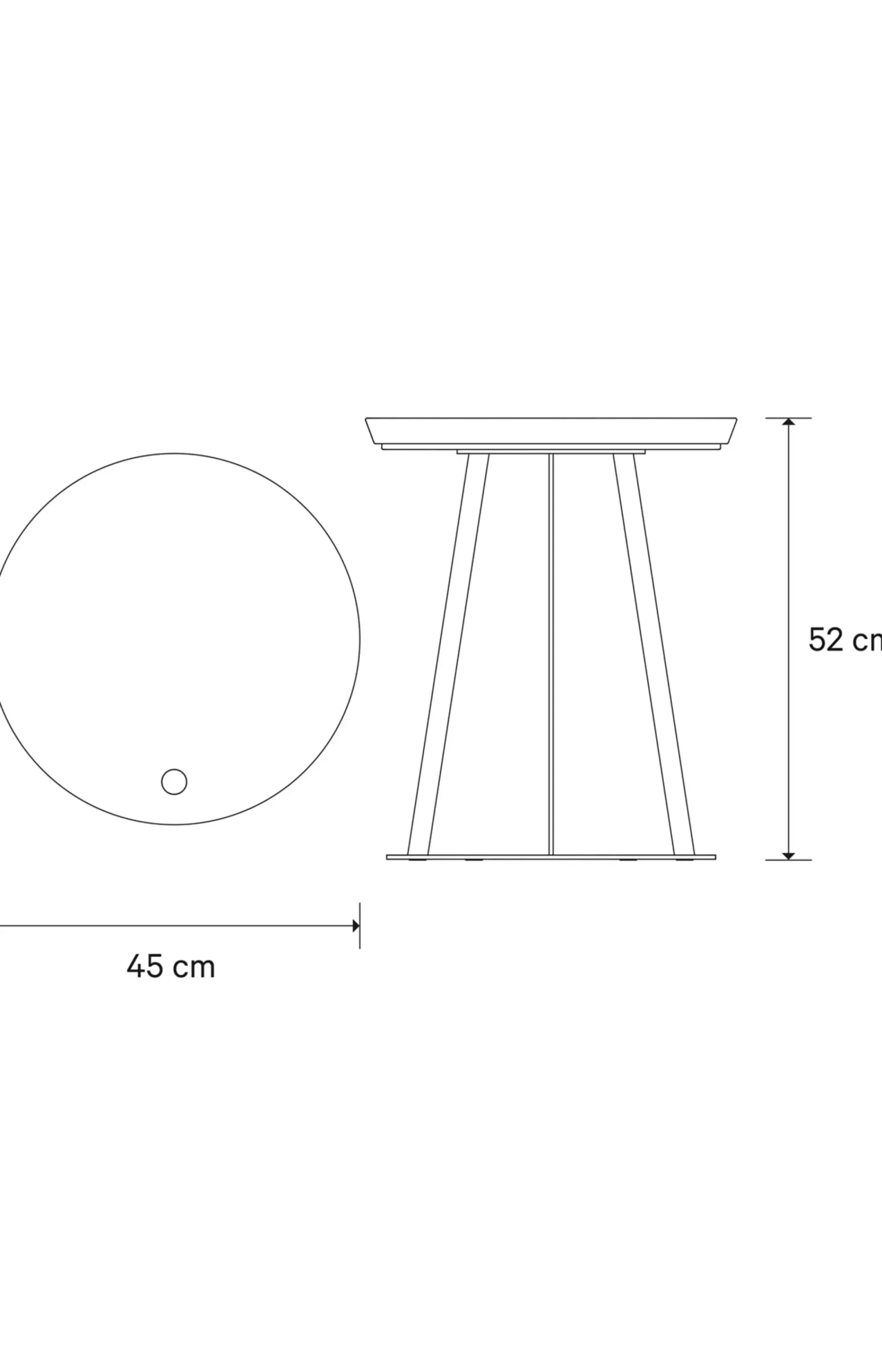 JOOP! ROUND side table with smoked oak plate, 45 x 52 cm in taupe/anthracite