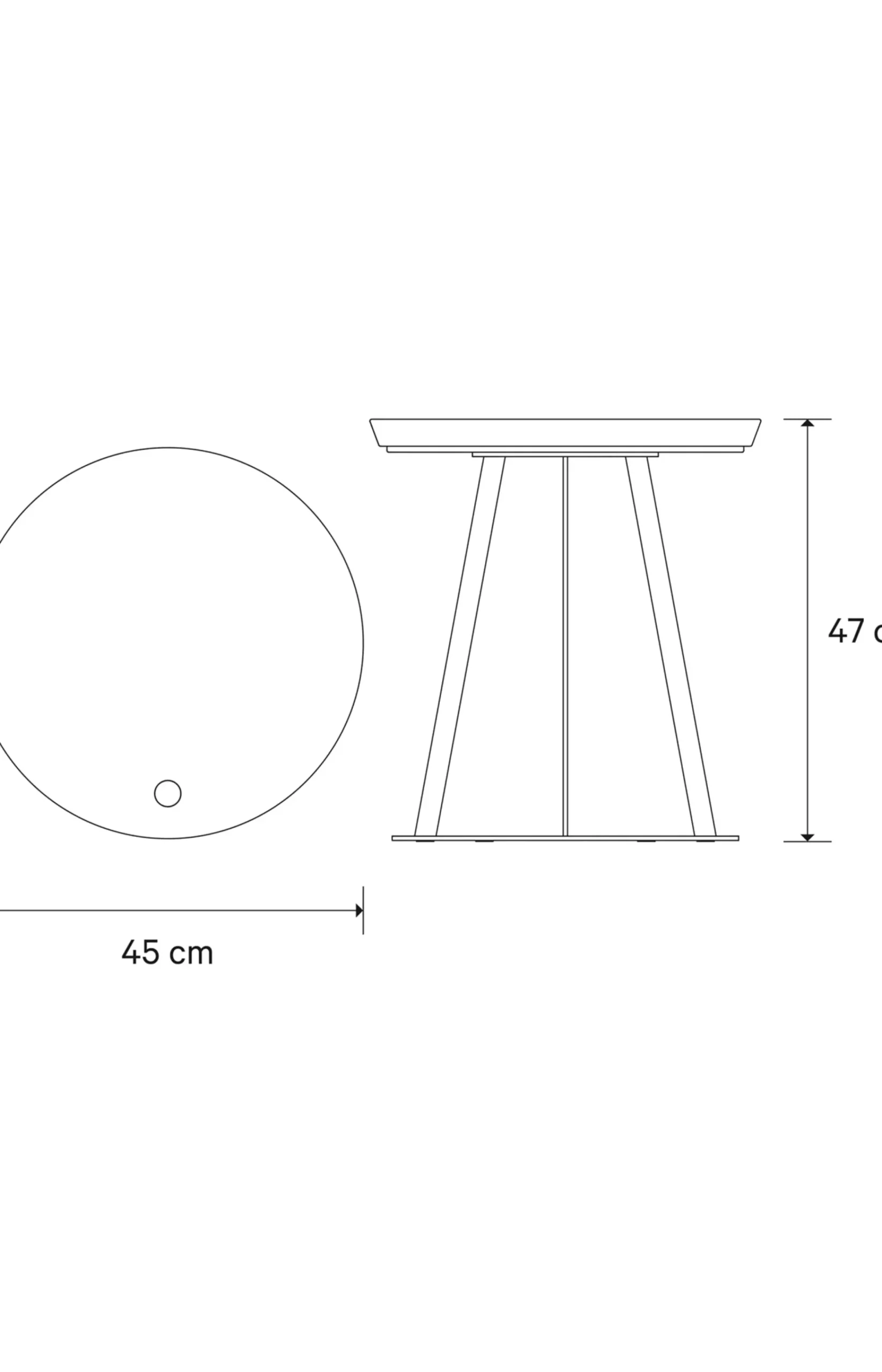 JOOP! ROUND side table with smoked oak plate, 45 x 47 cm in anthracite