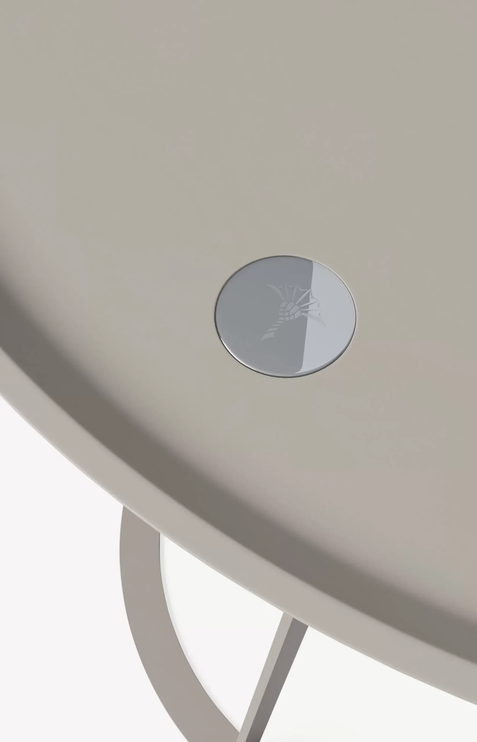 JOOP! ROUND side table with painted wood fibre plate, 45 x 52 cm in taupe