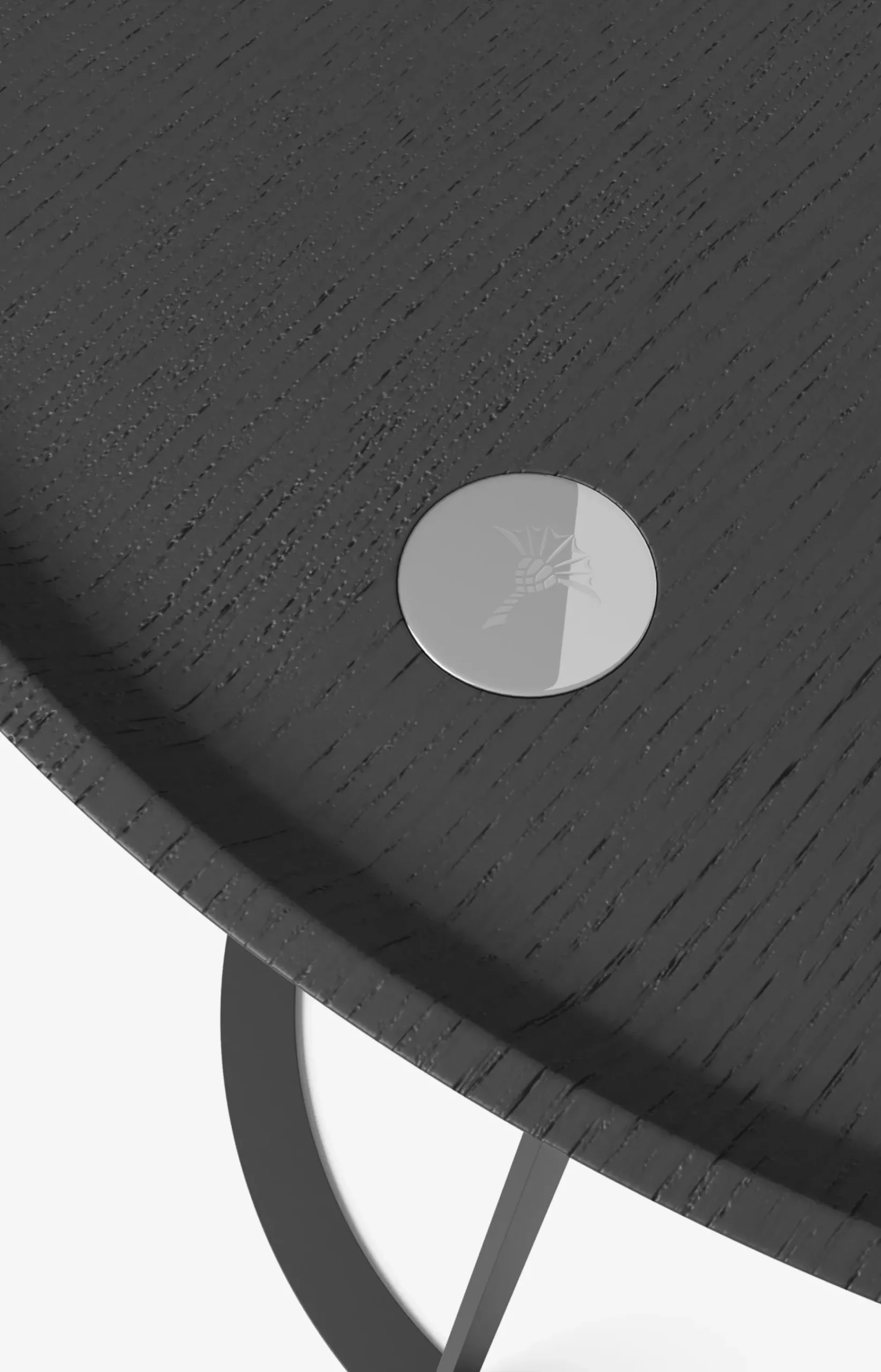 JOOP! ROUND side table with smoked oak plate, 45 x 52 cm in anthracite