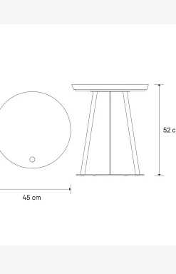 JOOP! ROUND side table with painted wood fibre plate, 45 x 52 cm in white