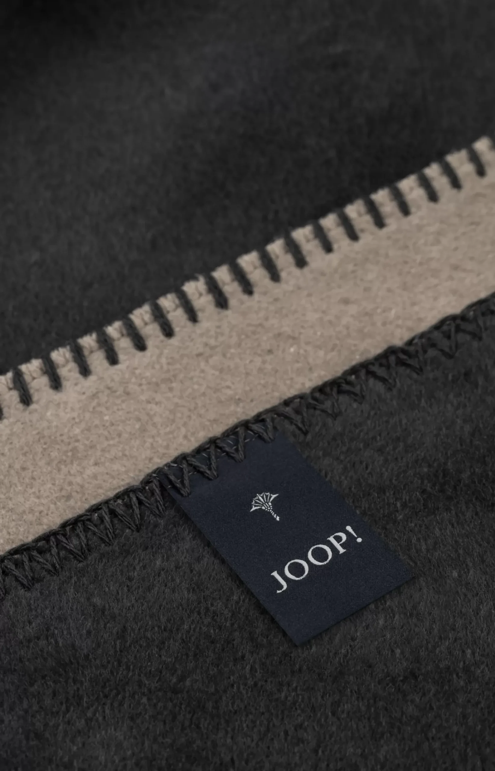 JOOP! UNI-DOUBLEFACE blanket in stone/anthracite