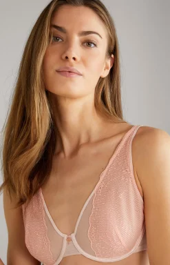 Lace Underwire Bra in Apricot/Blush