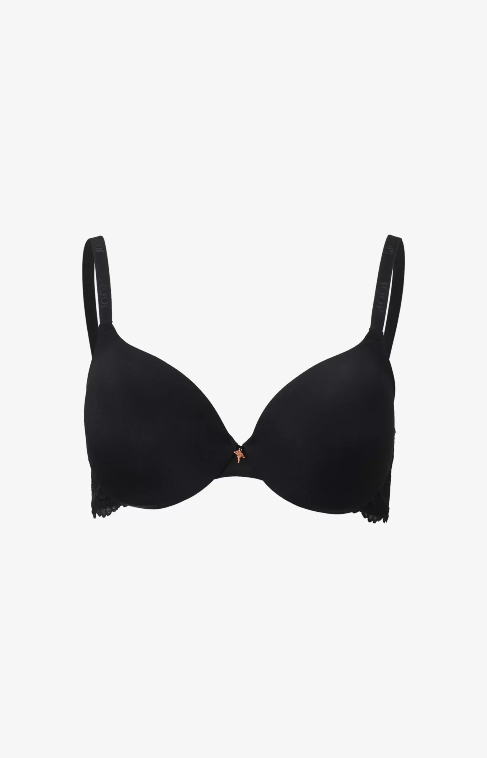 Lace-trimmed underwired bra in Black