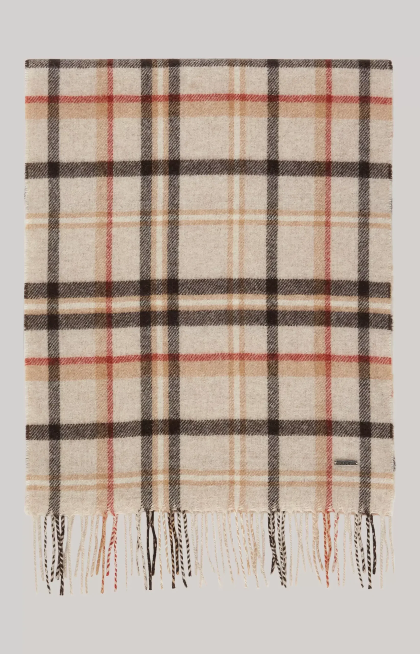 Lamazi Scarf in a Beige/Red Pattern