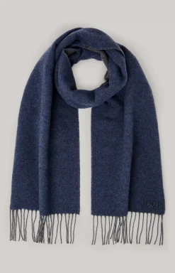 Larsen Wool Scarf in Dark Blue