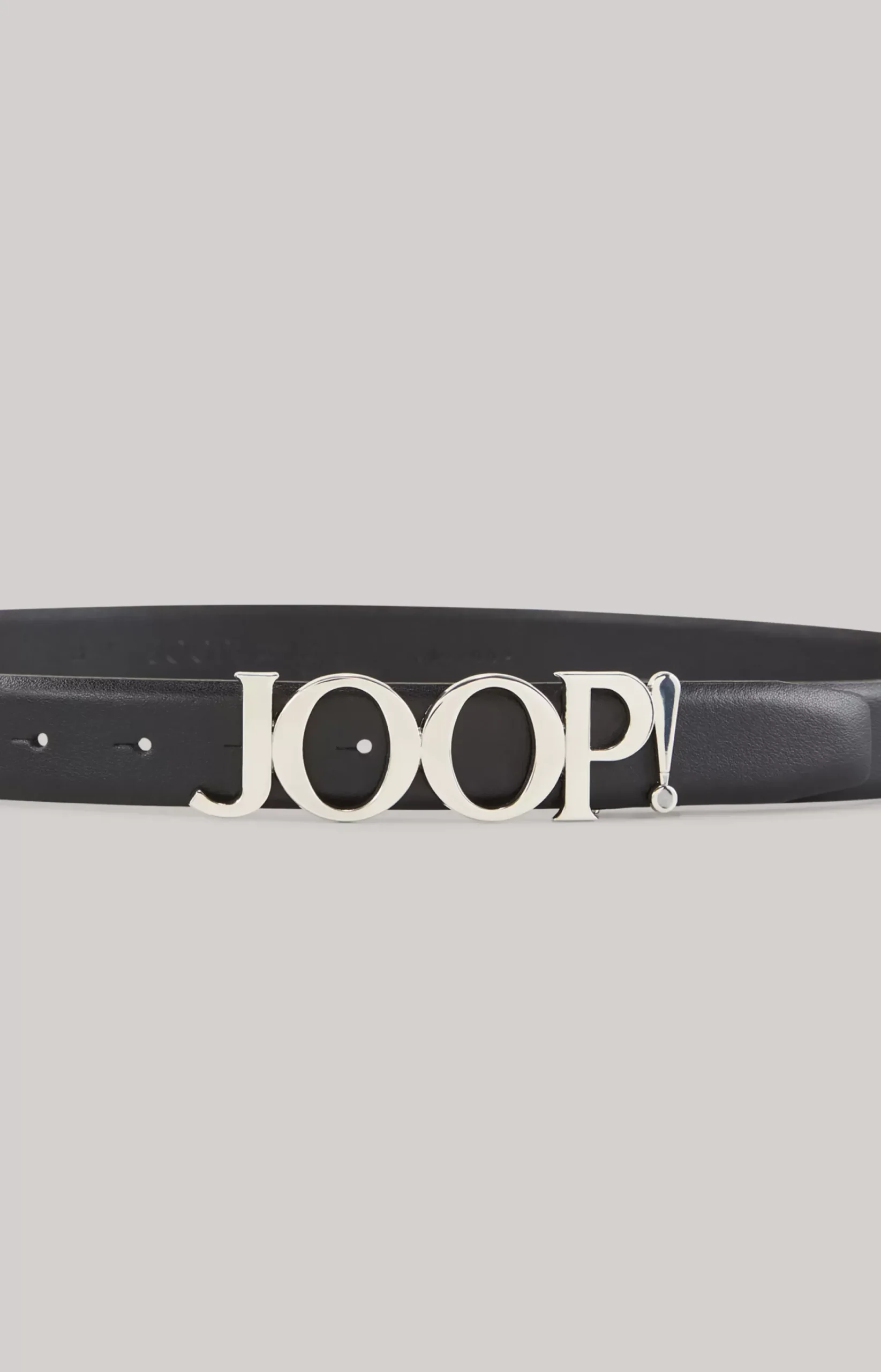 Leather Belt in Black/Silver