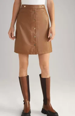 Leather Skirt in Brown