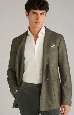 Lenderson double-breasted jacket in mottled green