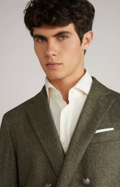 Lenderson double-breasted jacket in mottled green