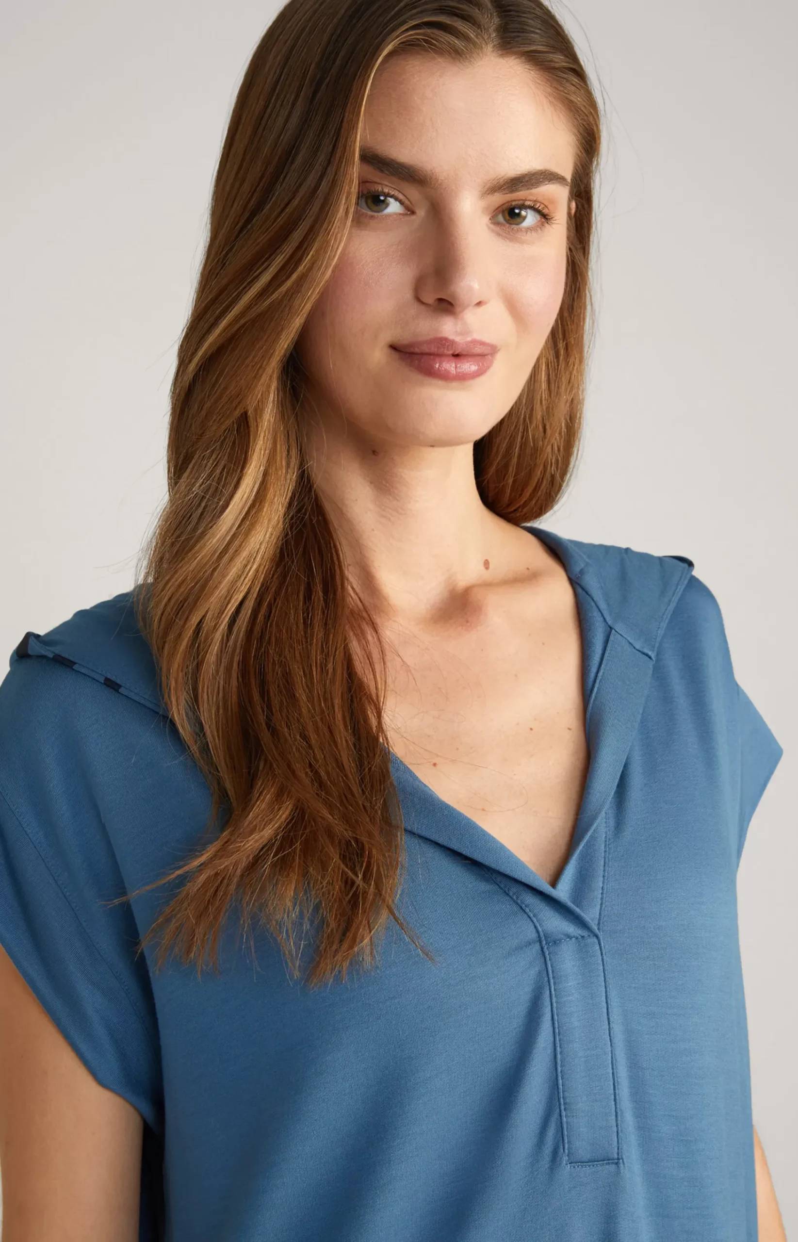 Long Loungewear Shirt in Ocean Blue