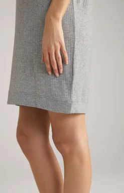 Long Loungewear Shirt in Grey Melange