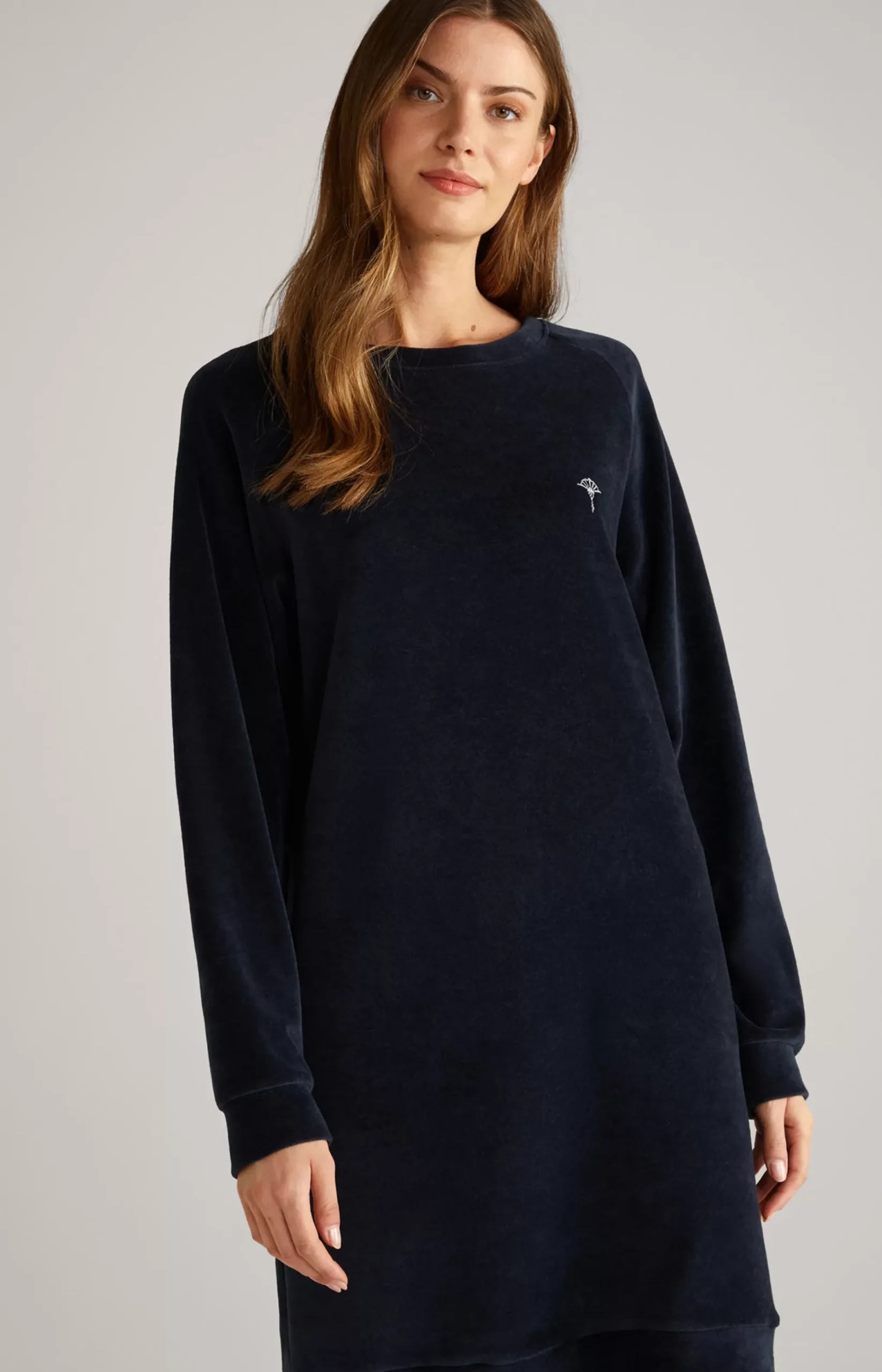 Long Loungewear Sweater in Midnight Blue