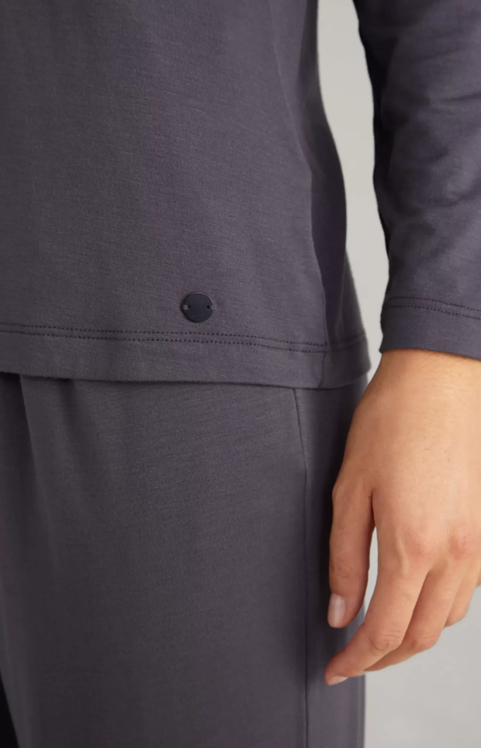 Long Sleeve Loungewear Top in Anthracite
