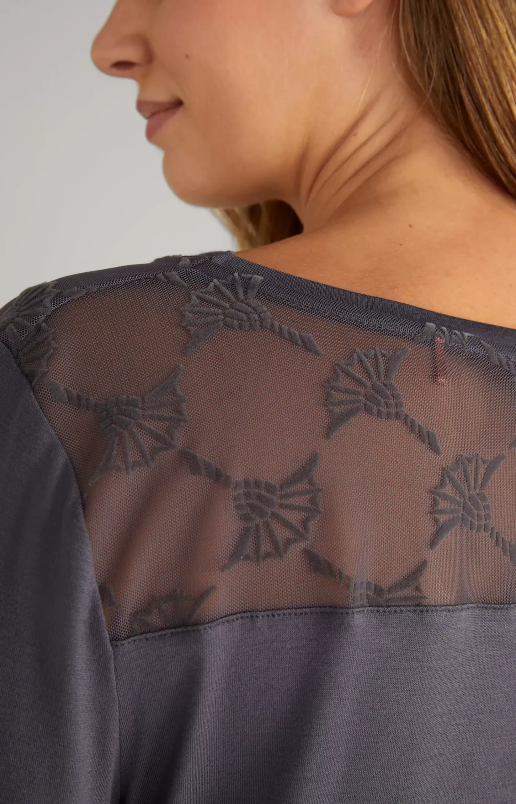 Long Sleeve Loungewear Top in Anthracite