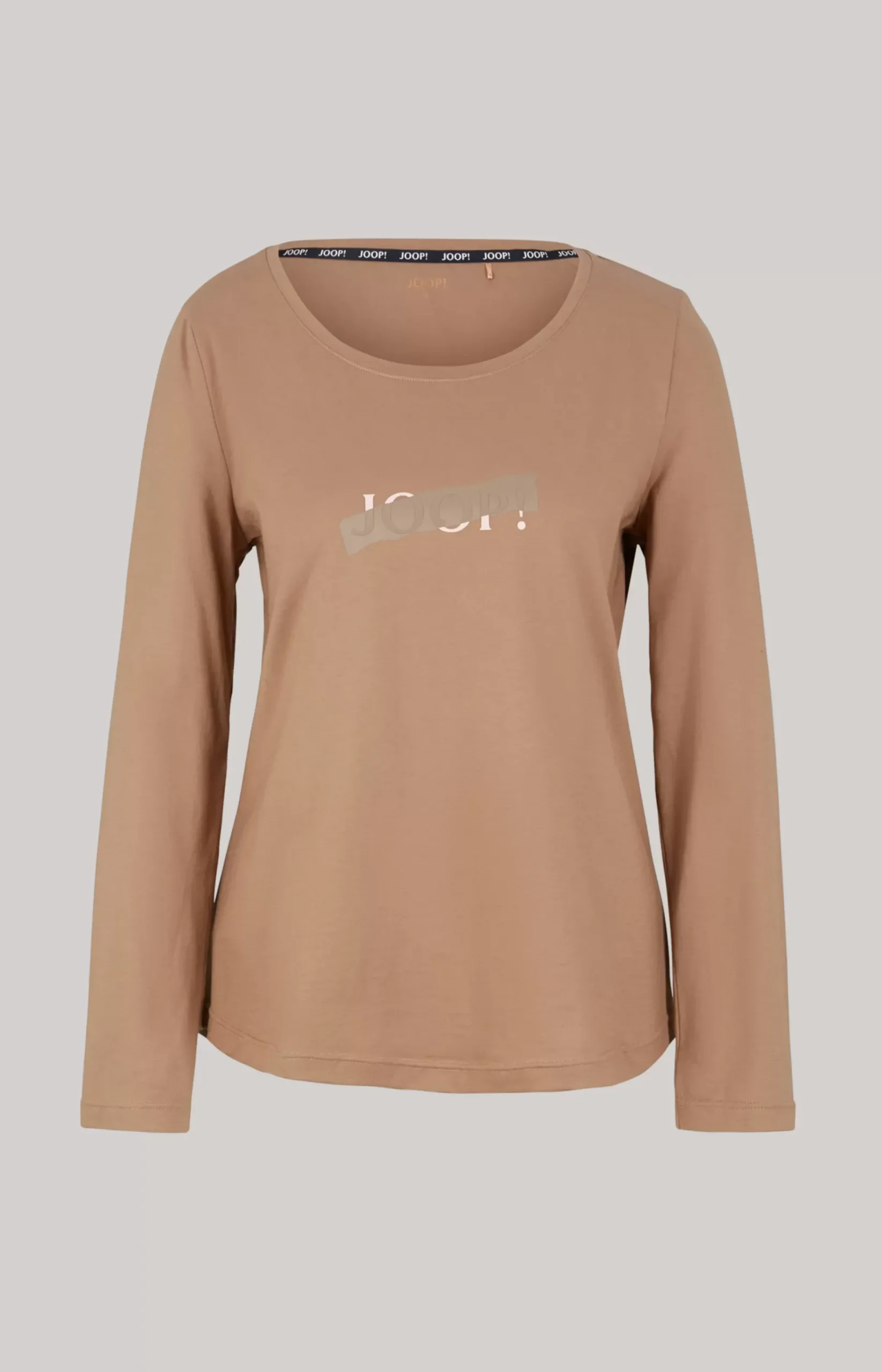 Long-Sleeve Loungewear Top in Camel
