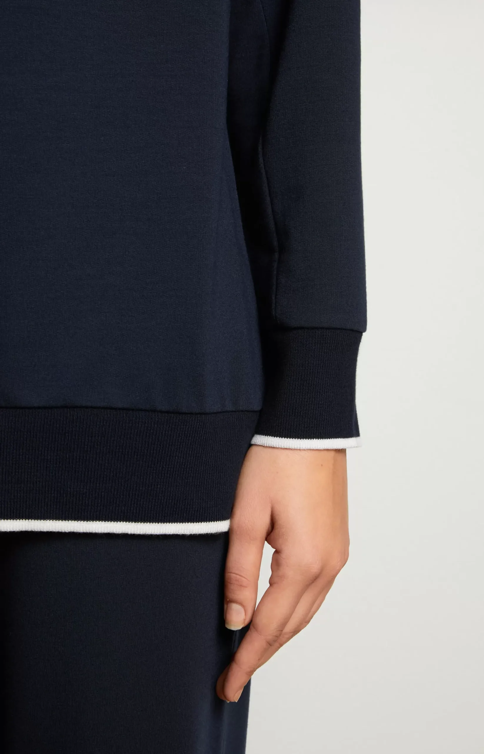 Long-sleeved loungewear top in Midnight Blue