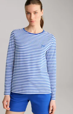 Long-sleeved Shirt in Blue/White Stripes