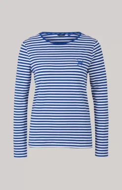 Long-sleeved Shirt in Blue/White Stripes