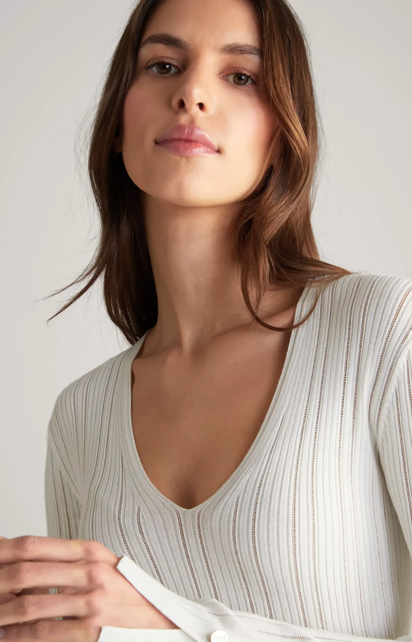 Long-sleeved Top in Ecru