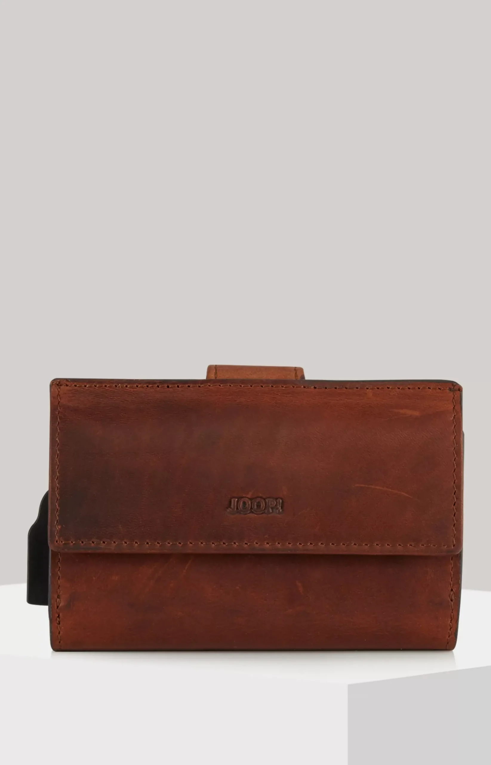 Loreto C-Three E-Cage Wallet in Cognac Brown
