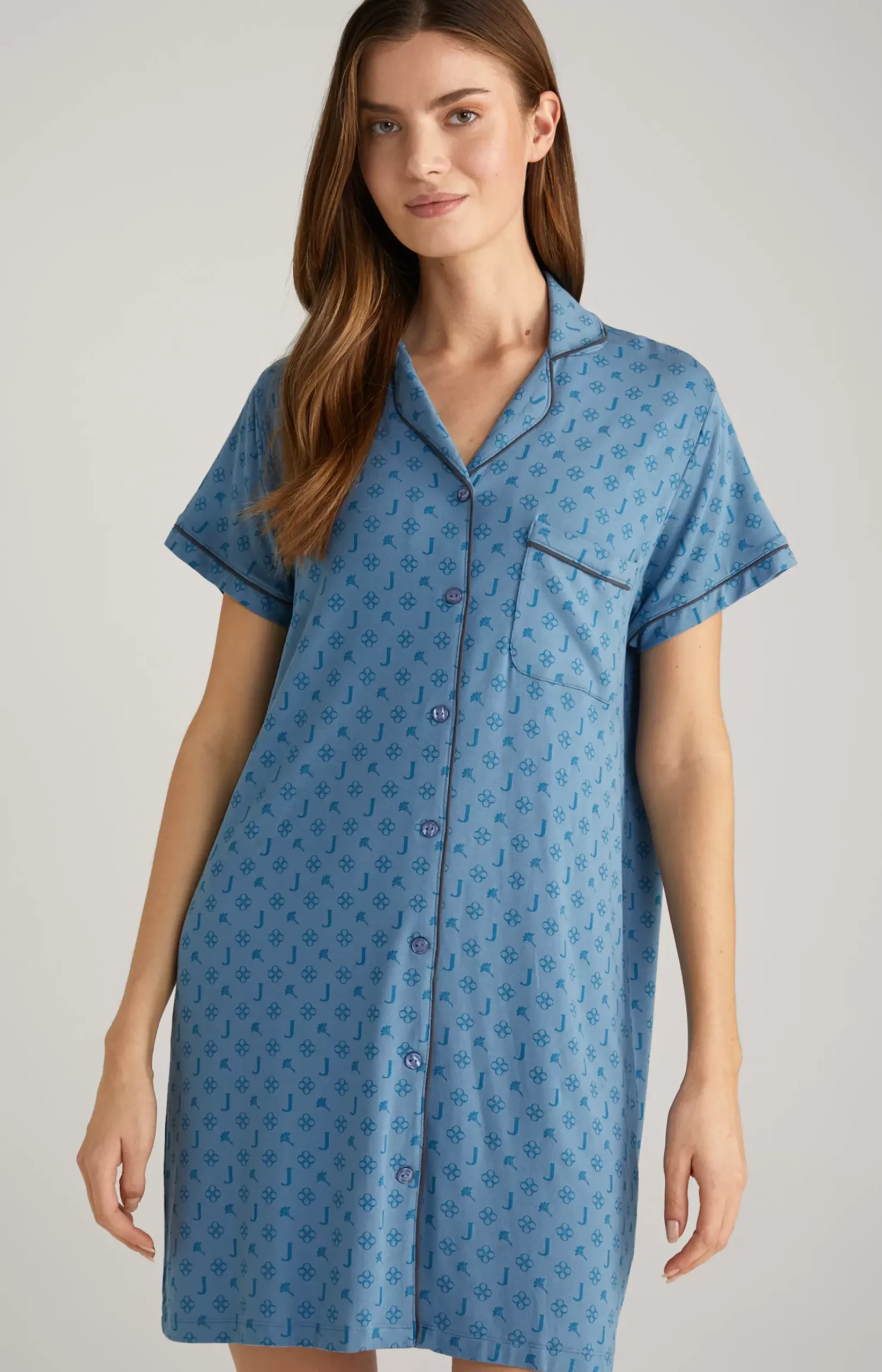Loungewear Long Shirt in Ocean Blue