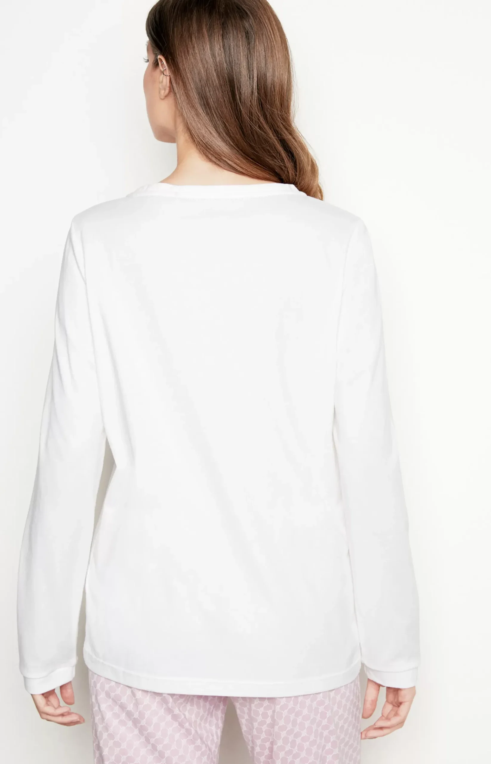 Loungewear long-sleeved top in White