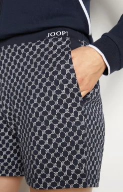 Loungewear shorts in a midnight blue pattern