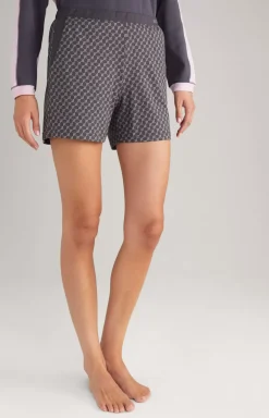 Loungewear shorts in patterned anthracite