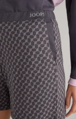Loungewear shorts in patterned anthracite