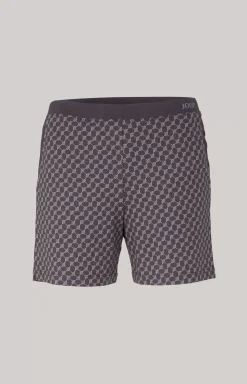 Loungewear shorts in patterned anthracite