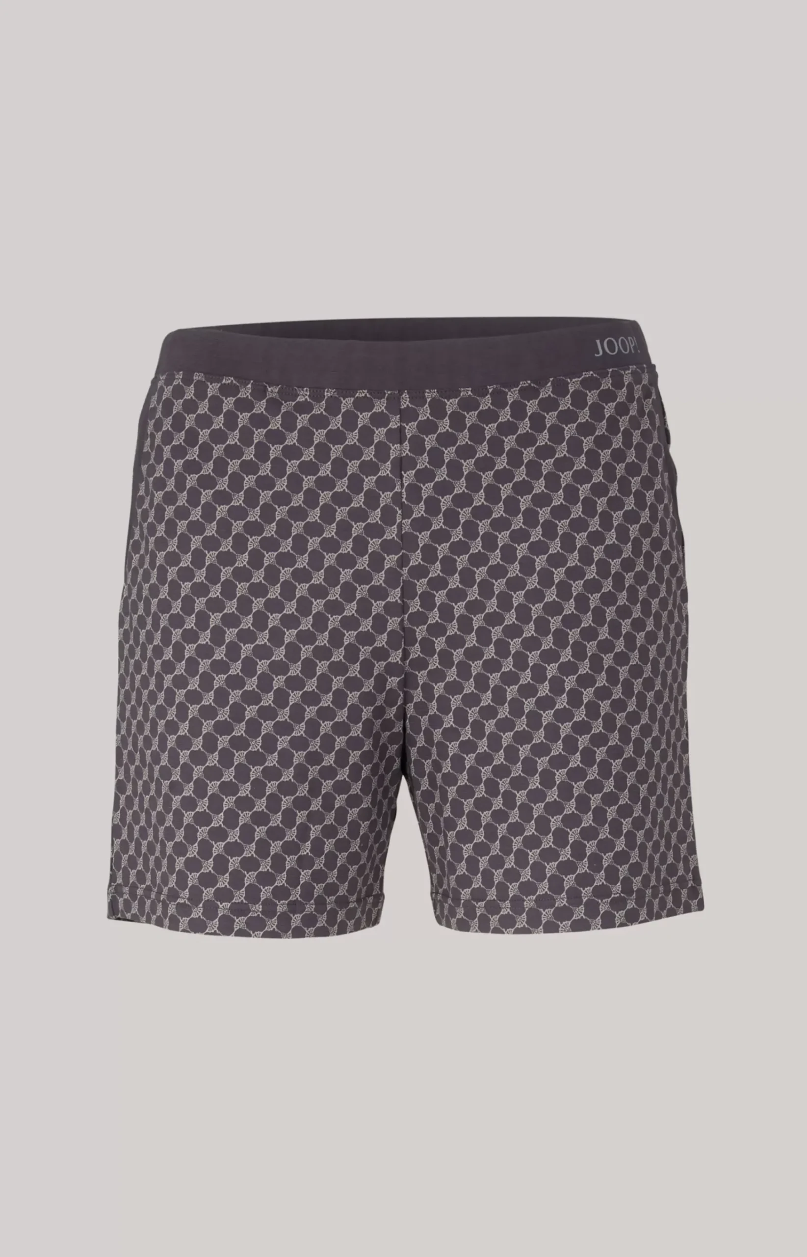Loungewear shorts in patterned anthracite