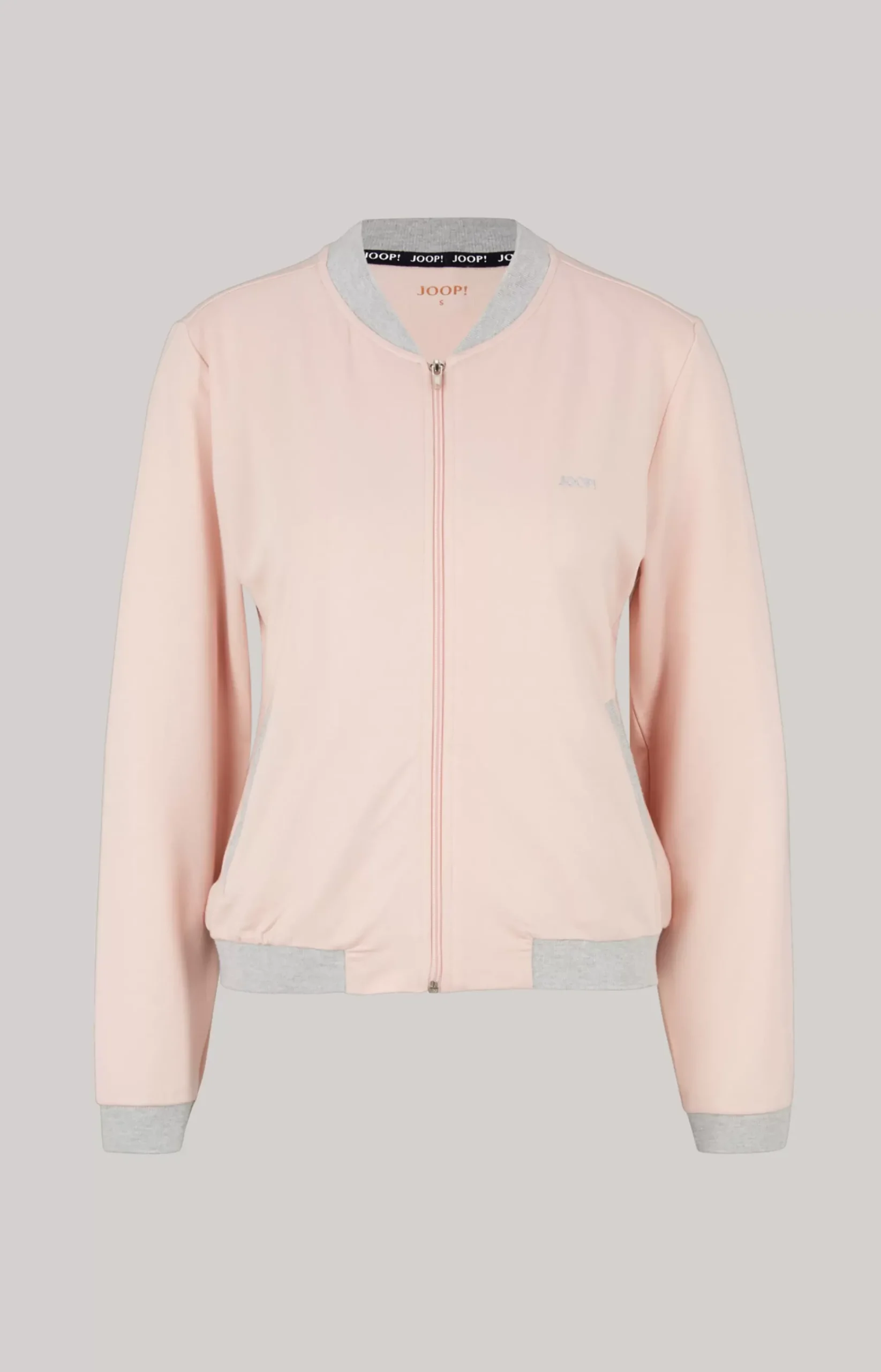 Loungewear sweatshirt jacket in pink/grey mélange