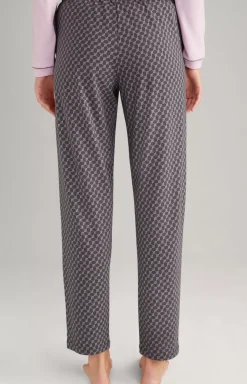 Loungewear trousers in patterned anthracite
