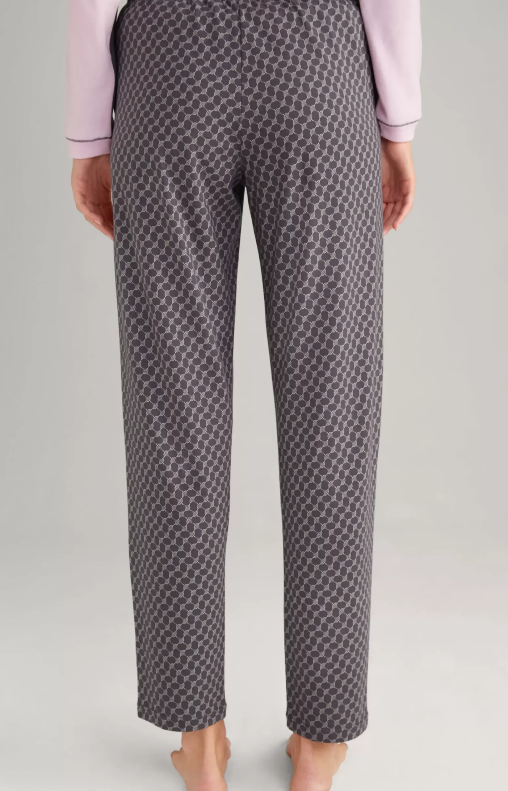 Loungewear trousers in patterned anthracite