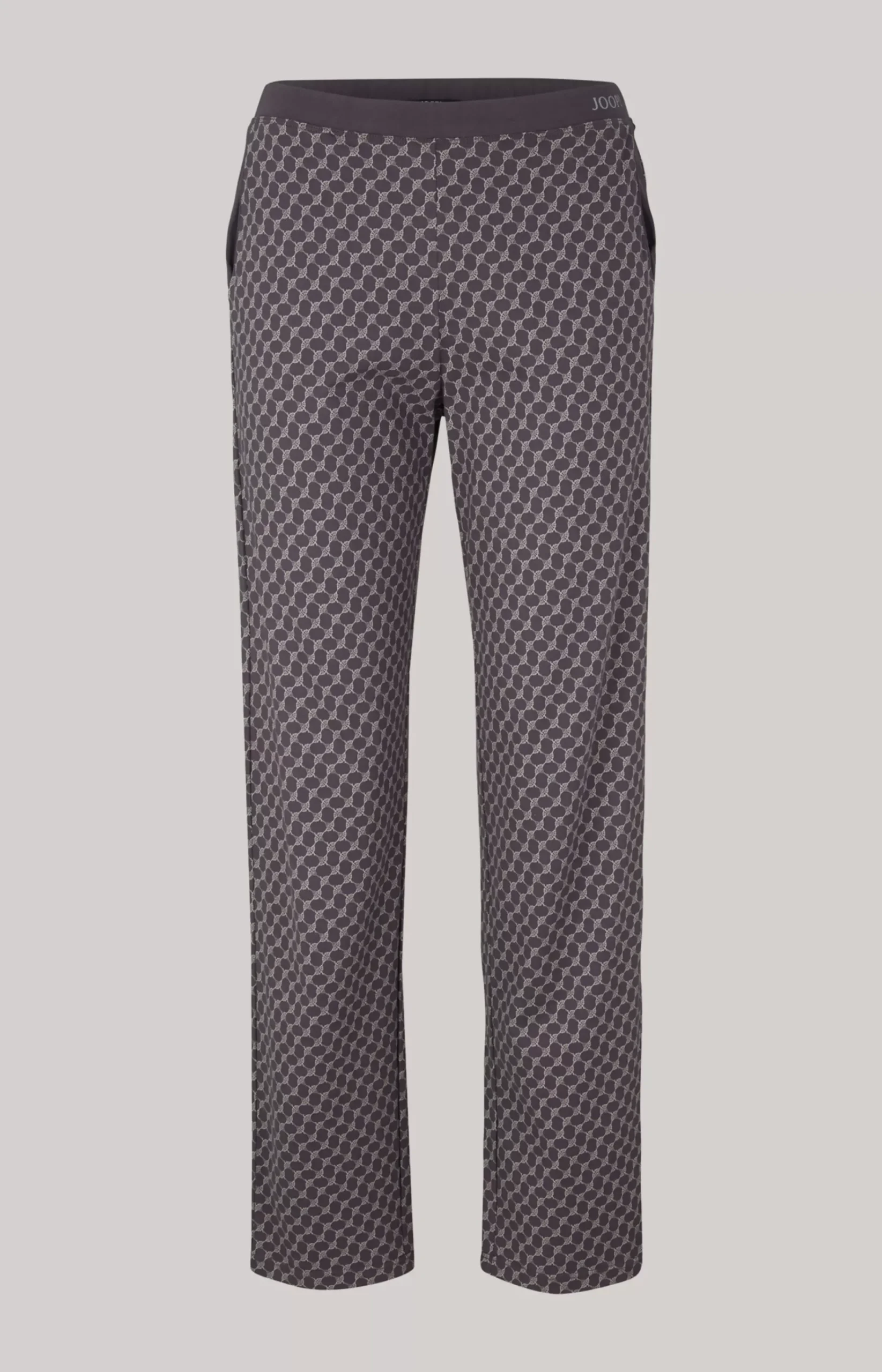 Loungewear trousers in patterned anthracite
