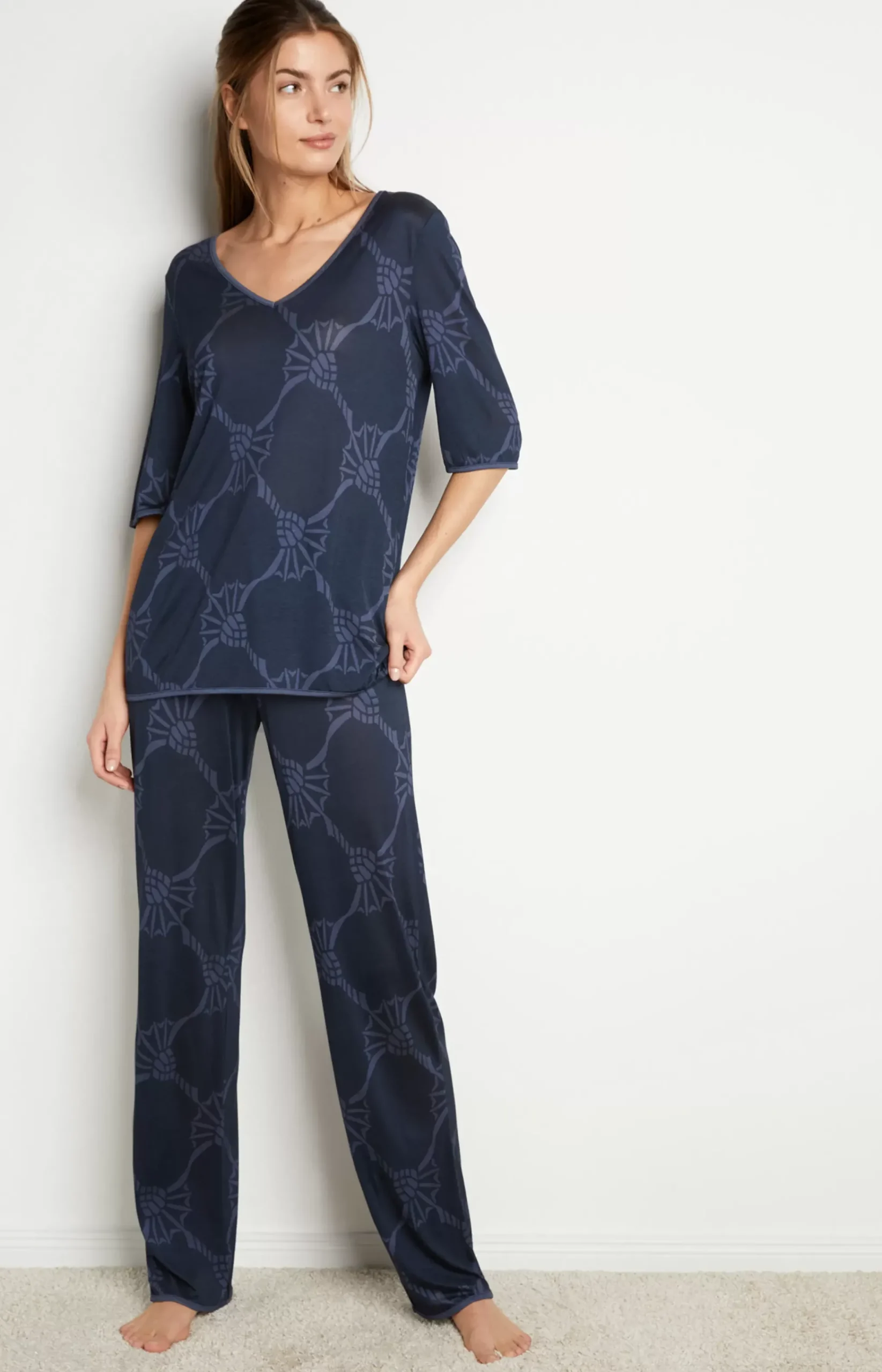 Loungewear T-shirt in midnight blue