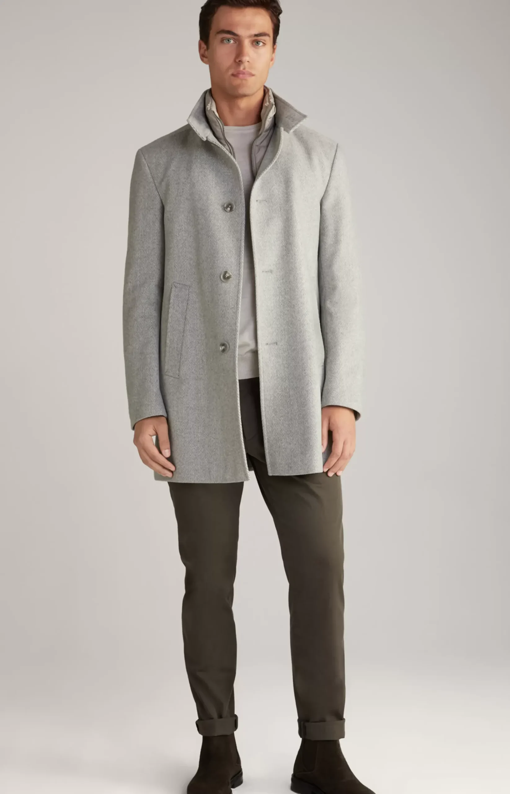 Maico Coat in a Light Beige Pattern