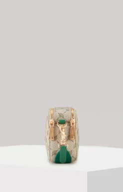 Mazzolino Diletta Susan Shoulder Bag in Beige/Green