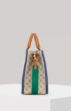 Mazzolino Due Aurelia Handbag in Green/Taupe/Purple