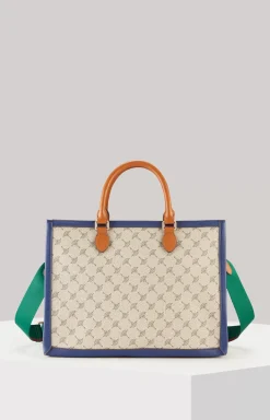 Mazzolino Due Aurelia Handbag in Green/Taupe/Purple