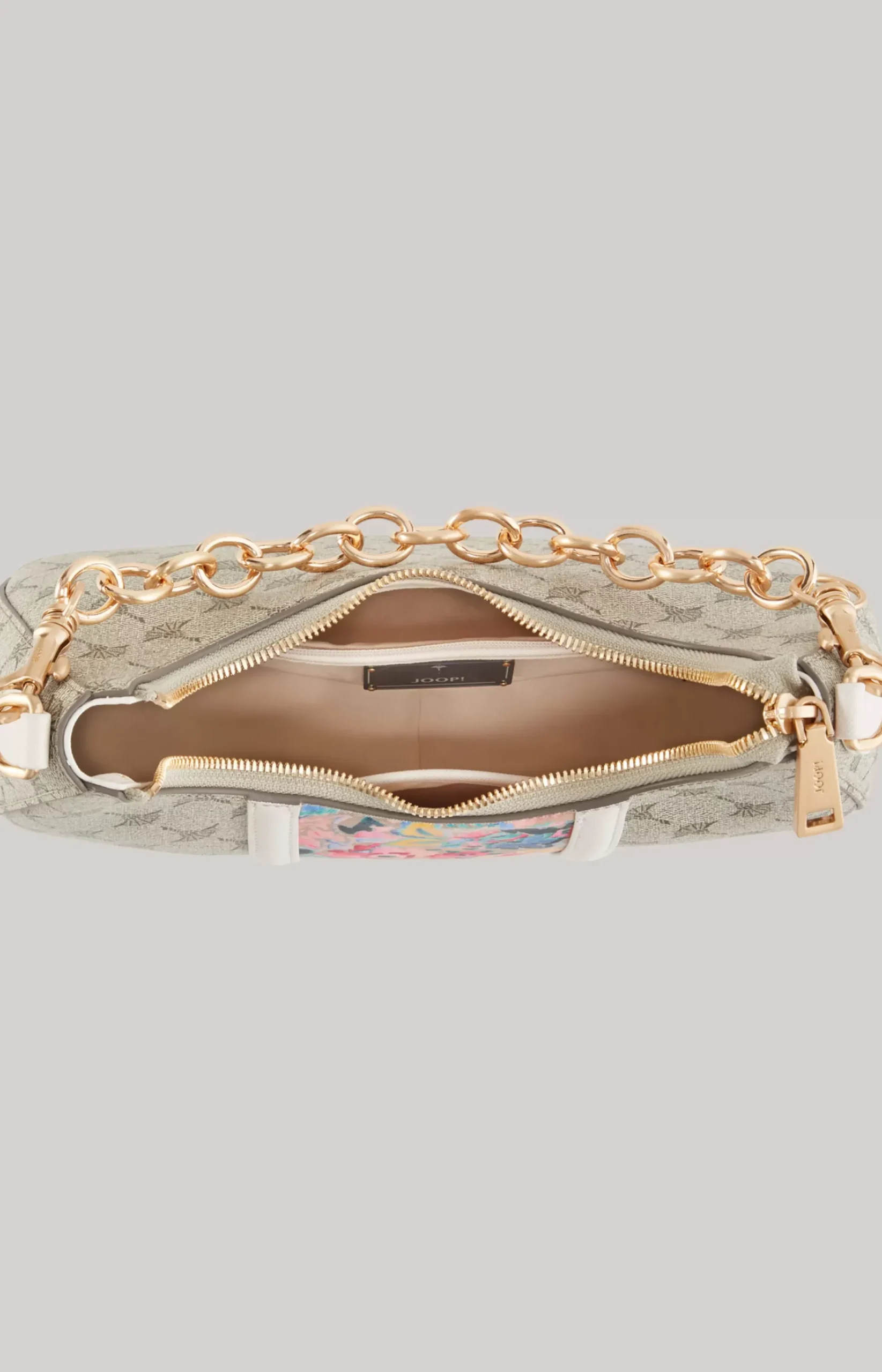 Mazzolino Misto Annina Shoulder Bag in a Beige/Pink Pattern