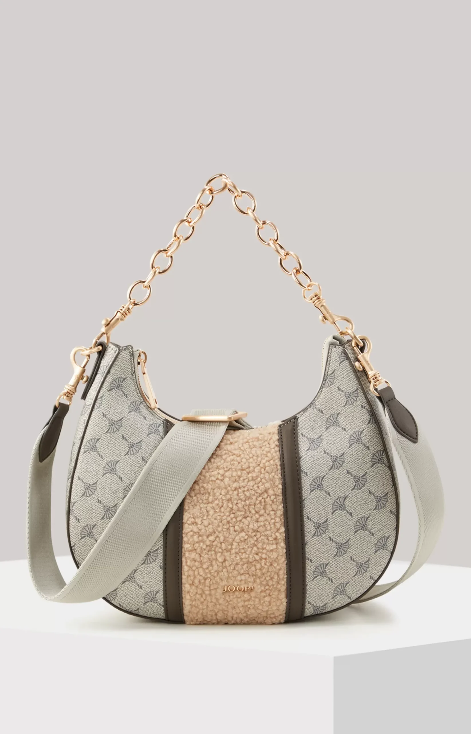 Mazzolino Peluche Annina Shoulder Bag in Blue and Beige
