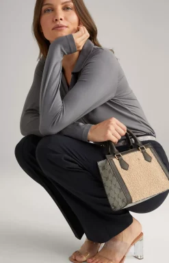 Mazzolino Peluche Ariella Handbag in Blue and Beige