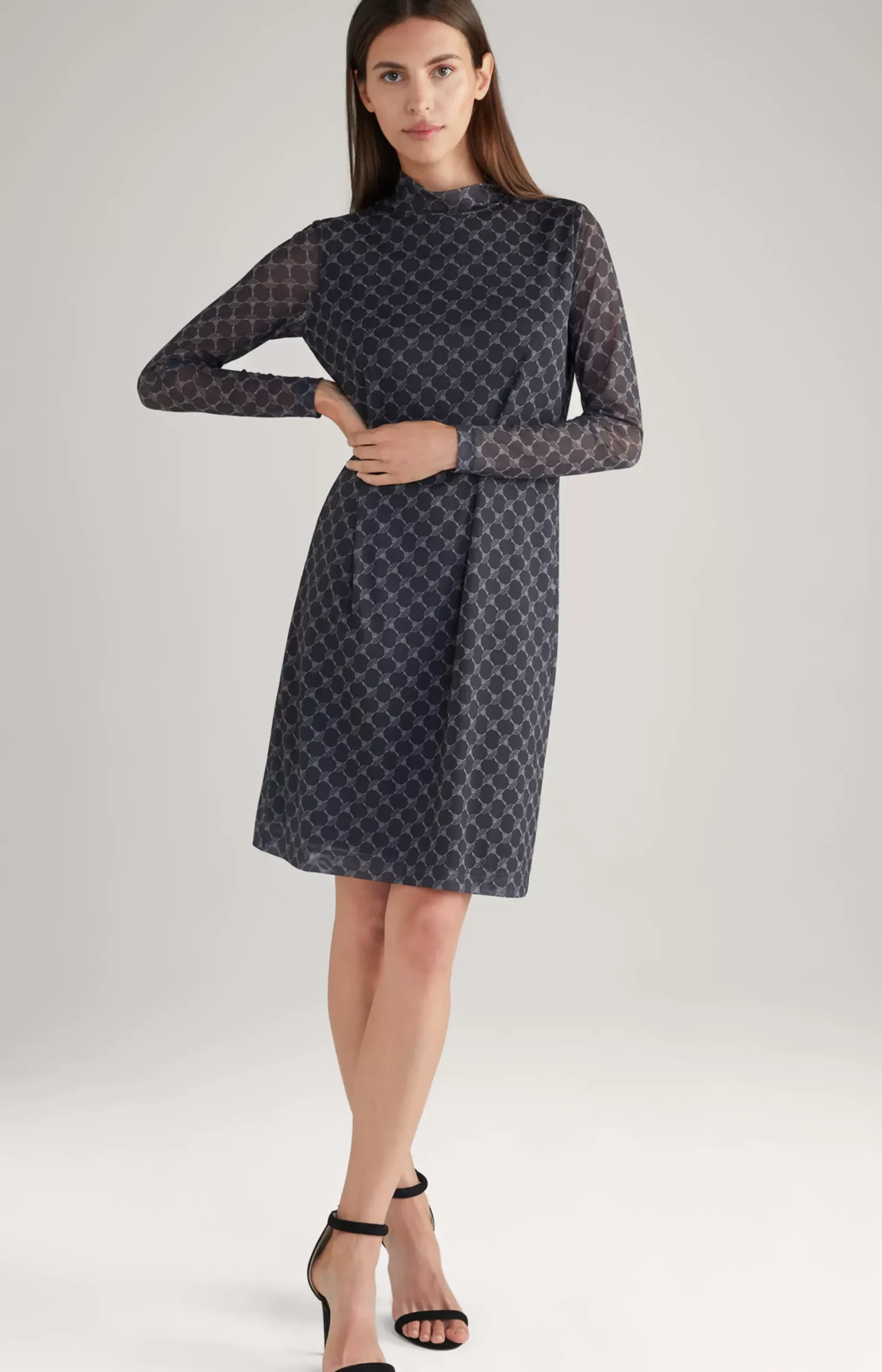 Mesh Dress in a Grey Pattern