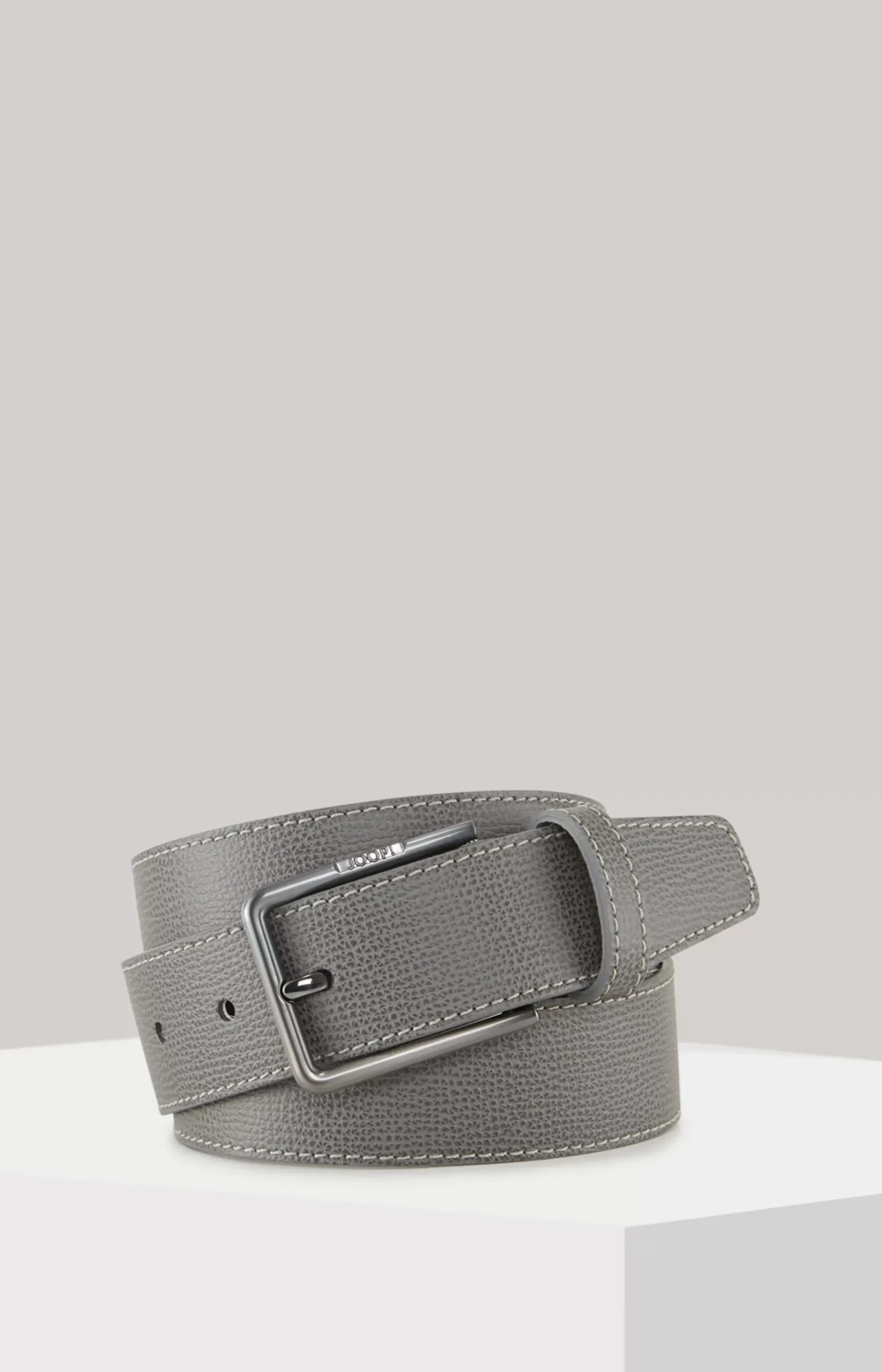 Mixed Leather Belt in Grey