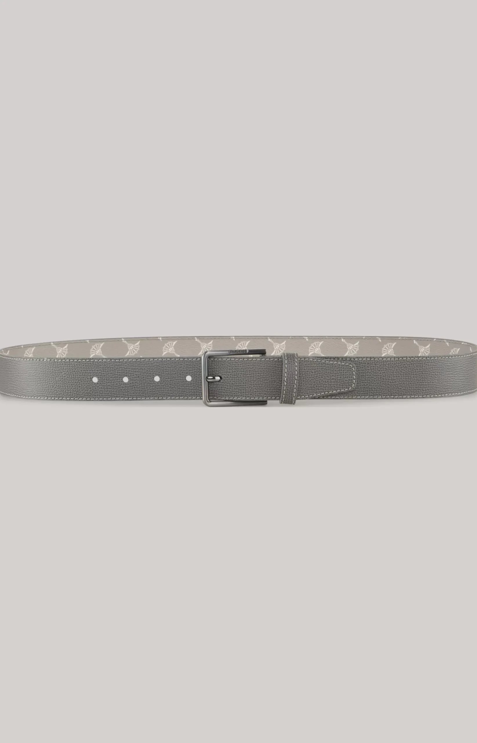 Mixed Leather Belt in Grey